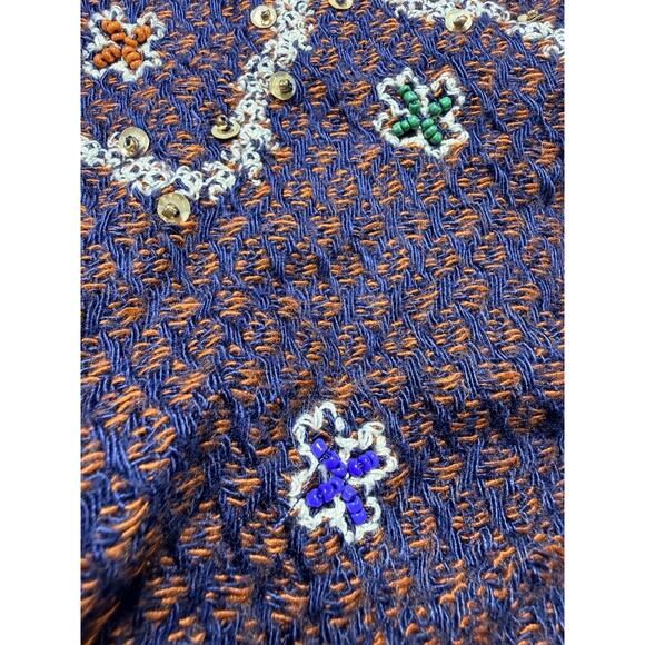 Free People Bead It Midi Dress Sz Large Purple Orange Woven NWT Boho Festival - Picture 4 of 12